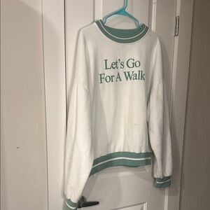 Yellow the label let’s go for a walk crewneck